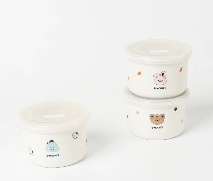 MODU'I Bluemama Ceramic Baby Food Bowl With Lid - 陶瓷辅食碗(带盖)250ml