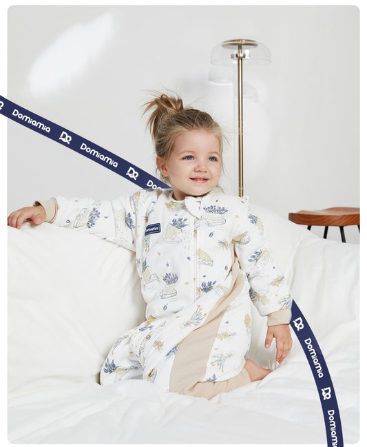 domiamia 薄夹棉分腿侧罗纹睡袋秋冬针织款-花野仙踪