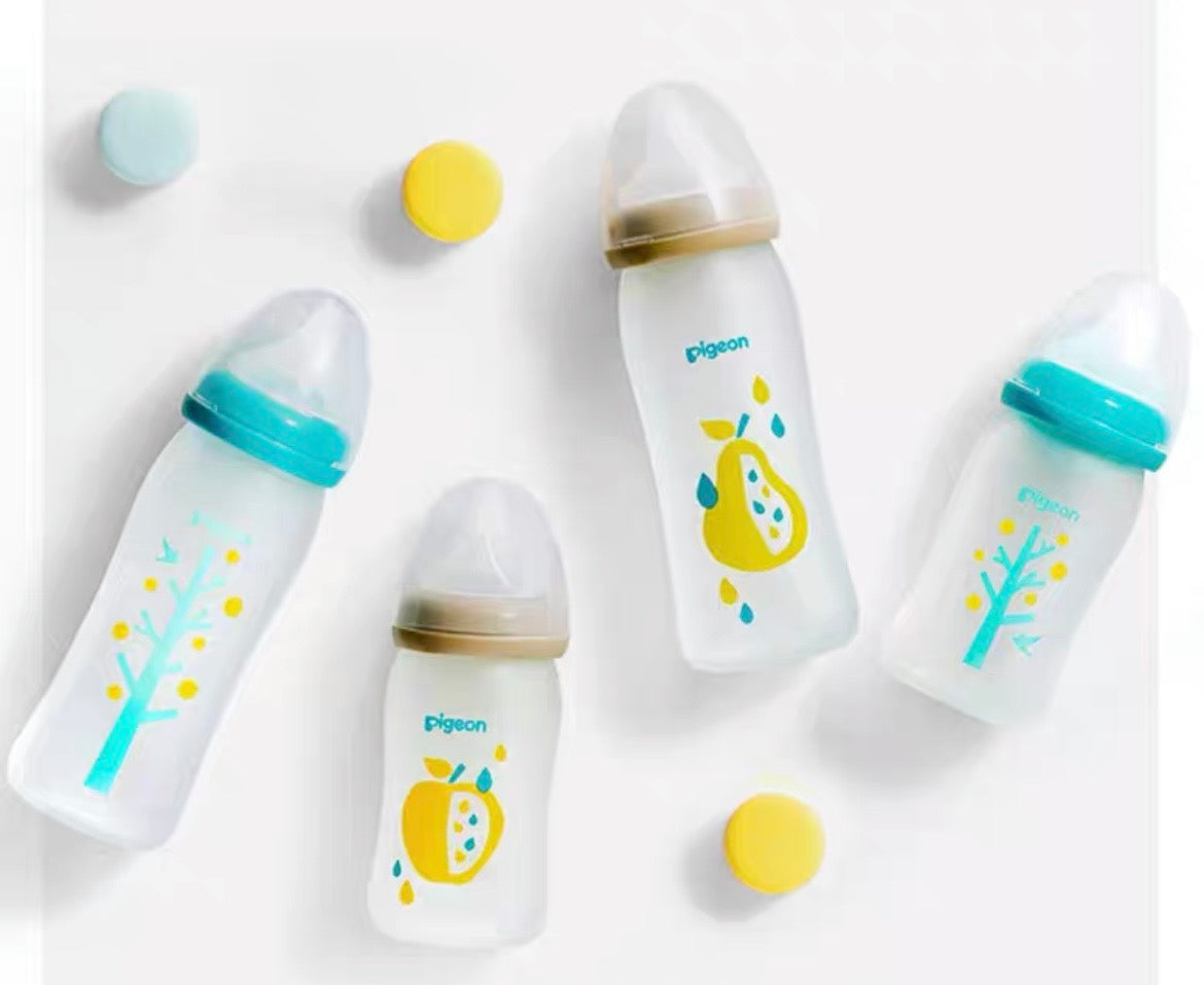 Pigeon/贝亲 宽口径玻璃奶瓶 硅橡胶护层系列 160ml
