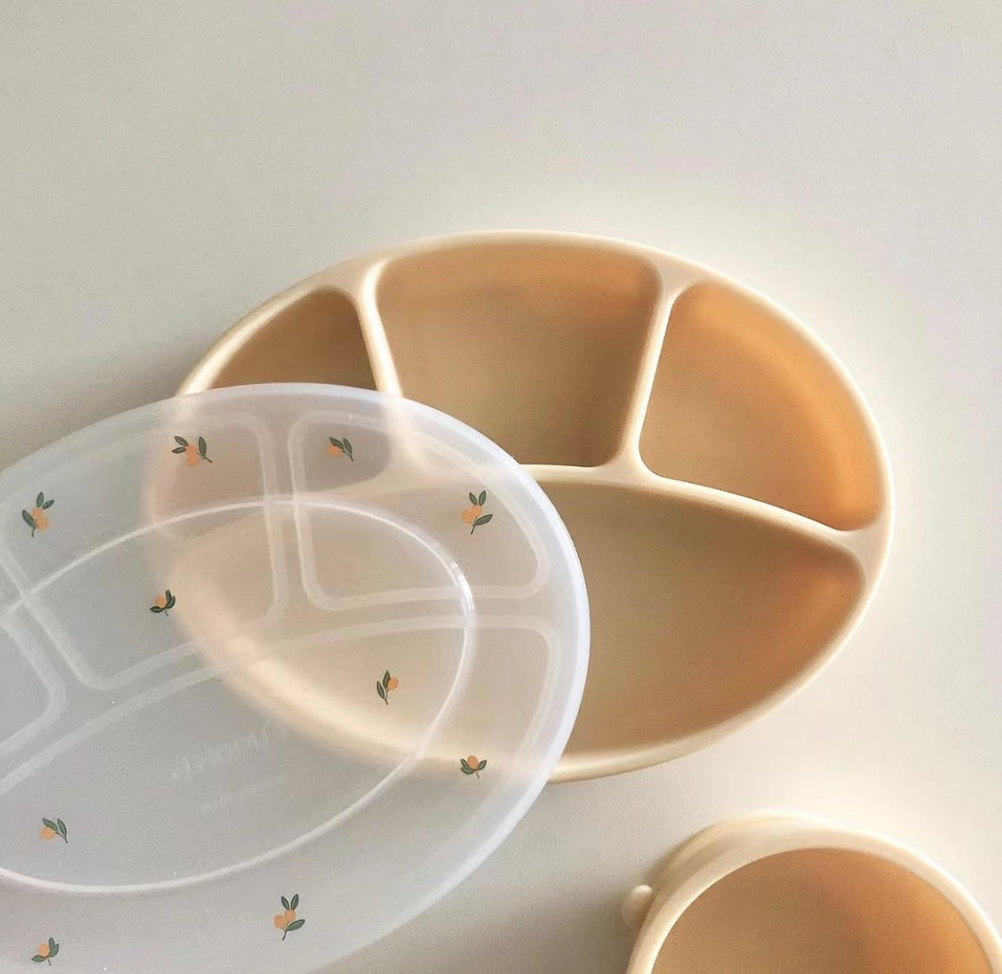 DotToDot Divided Suction Plate With Lid - 分格餐盘(带盖)