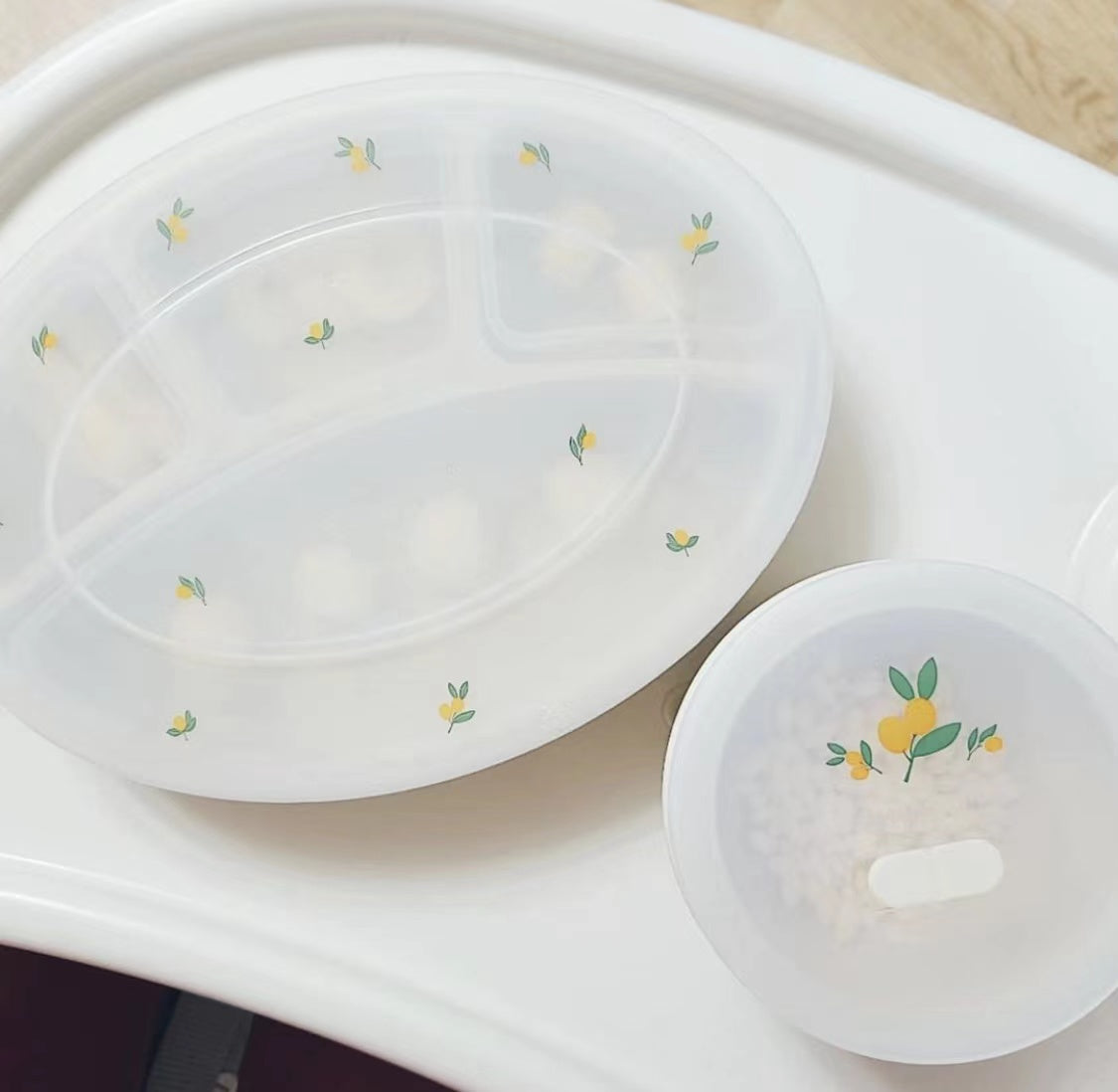 DotToDot Divided Suction Plate With Lid - 分格餐盘(带盖)