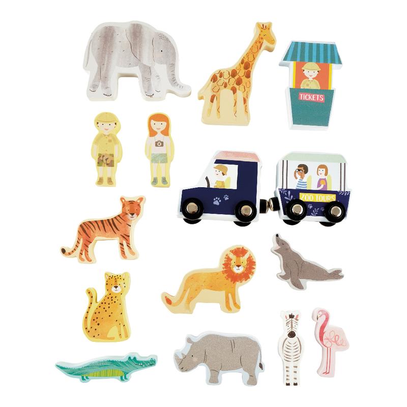 Play Box with Wooden Pieces - Jungle