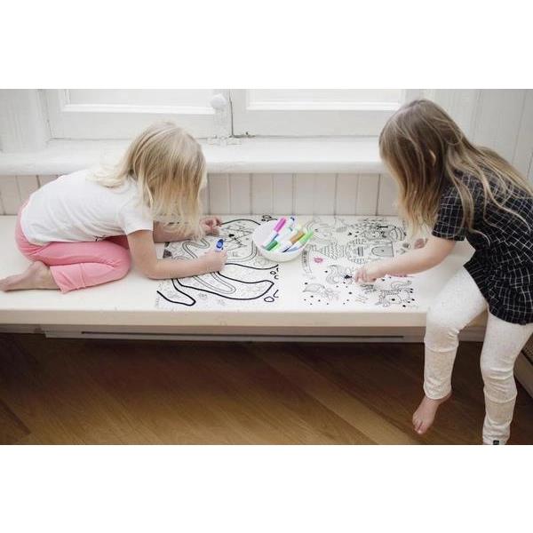 Silicone Reusable Coloring Tablemat for Kids - USA Map