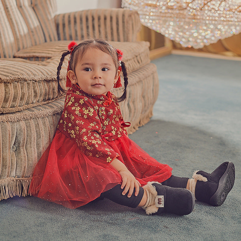 红色网纱公主裙年衣