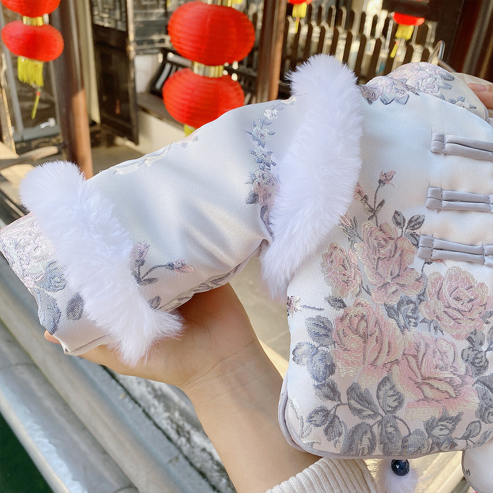 粉色纱裙年服两件套