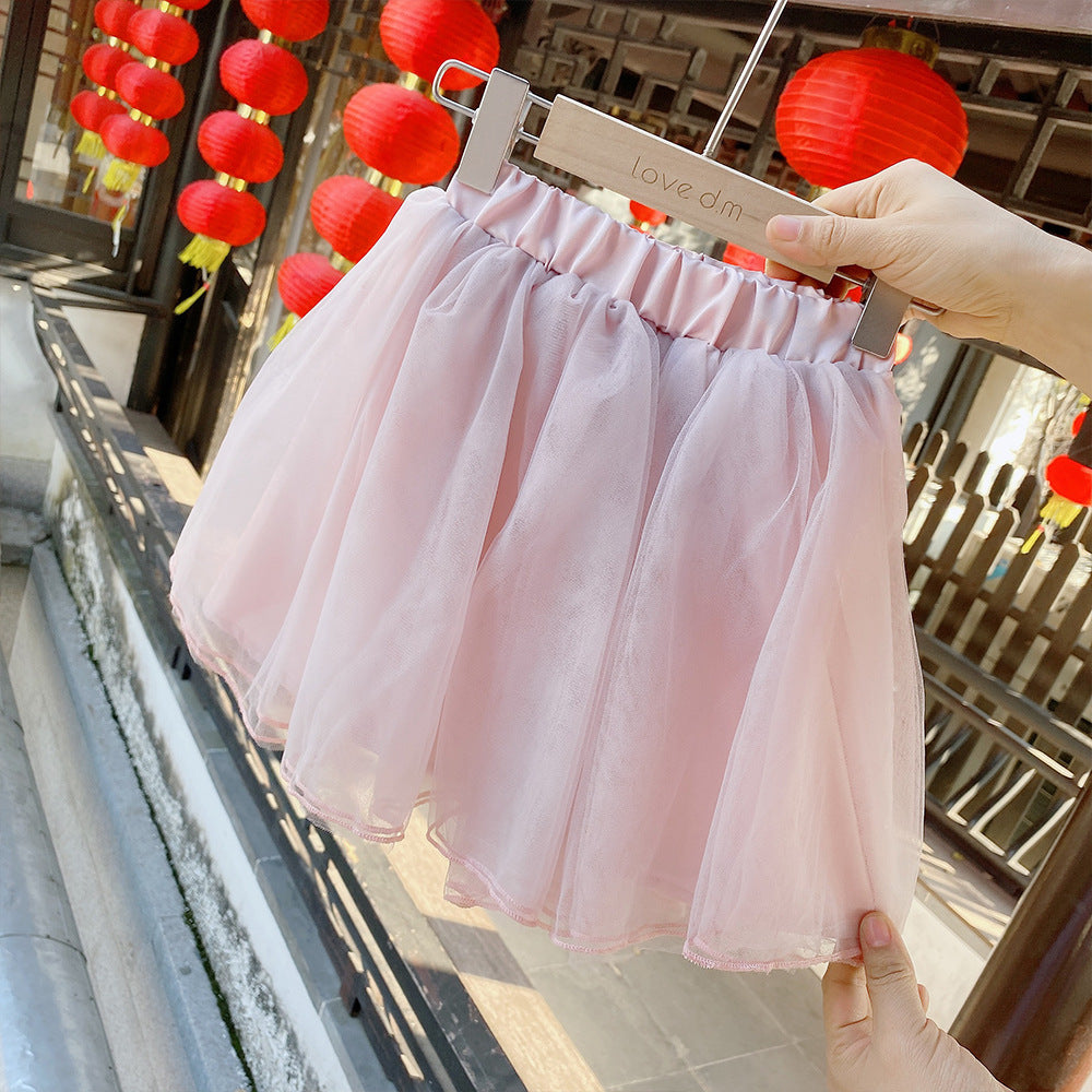 粉色纱裙年服两件套