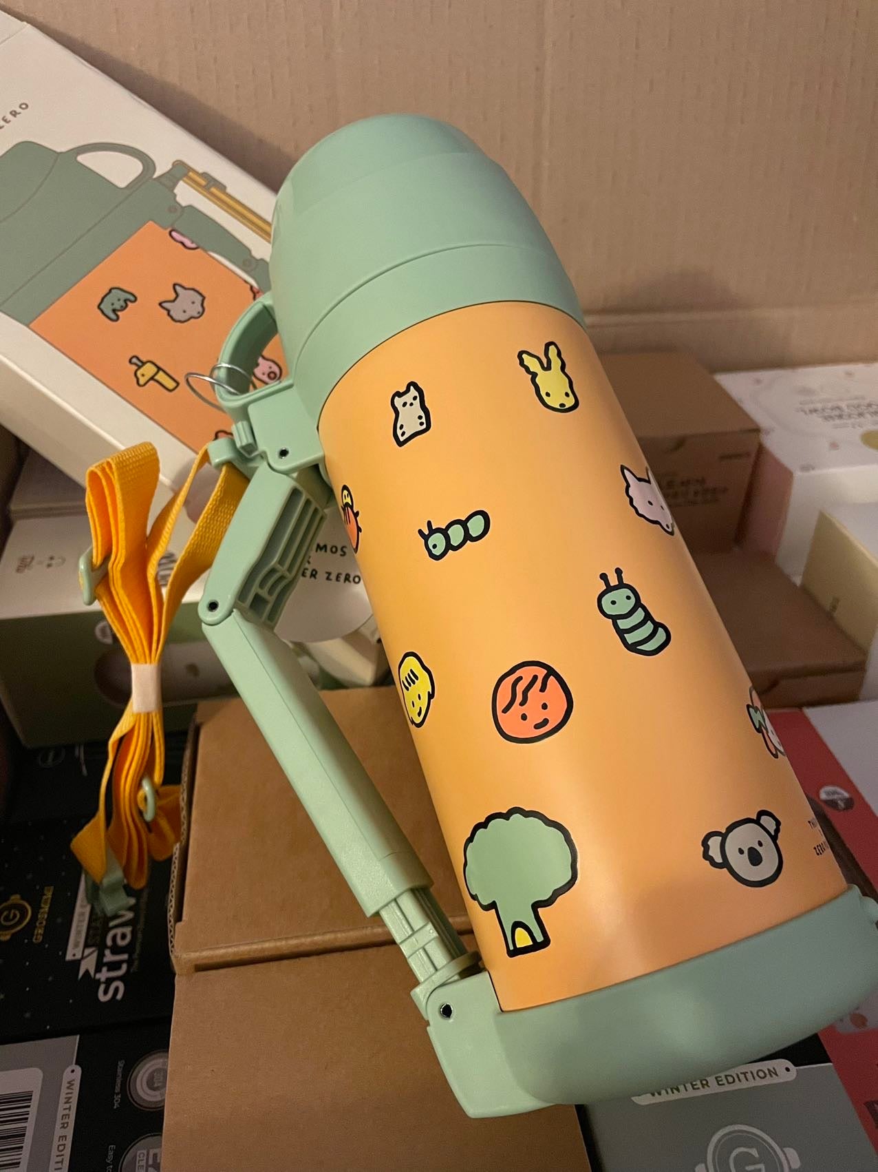 Thermos×Zeroper Zero 橘色+背带保温杯 1000ml