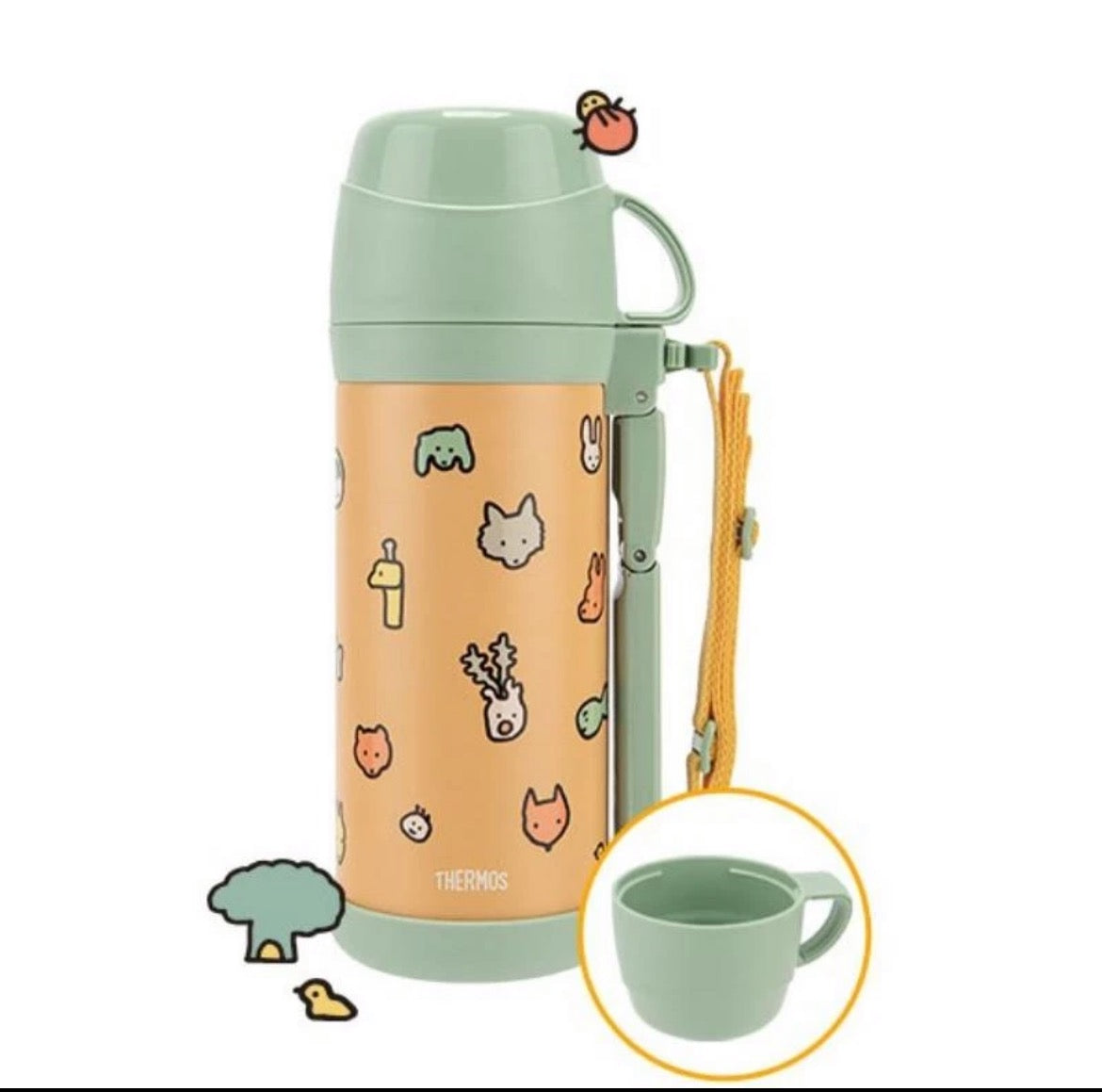 Thermos×Zeroper Zero 橘色+背带保温杯 1000ml