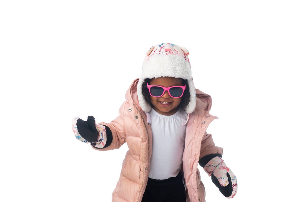 Kids Water Repellent Ski Mittens - Floral