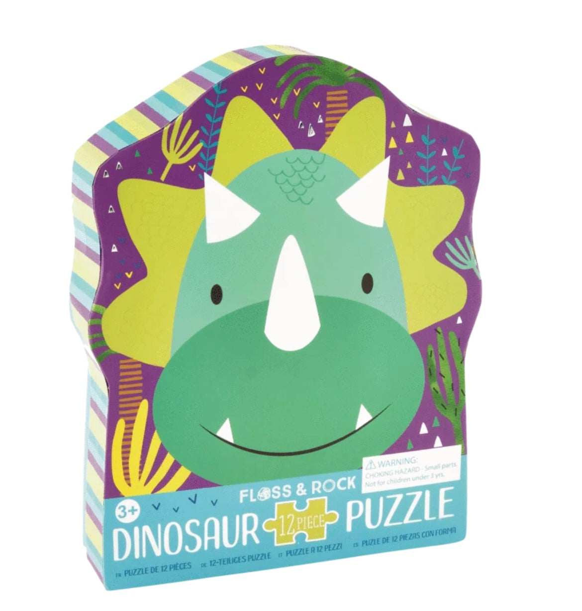 #12 PIECE SHAPED JIGSAW IN SHAPED BOX - DINOSAUR
