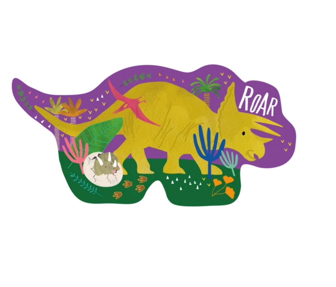 #12 PIECE SHAPED JIGSAW IN SHAPED BOX - DINOSAUR