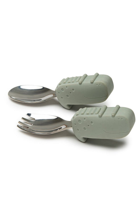 Learning Spoon and Fork Set - Alligator