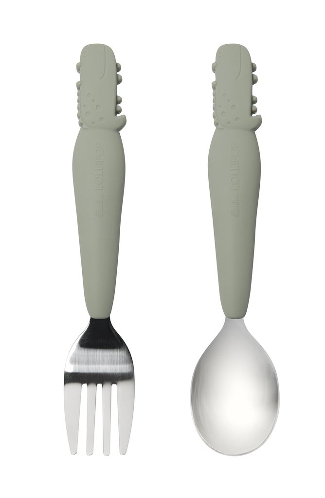 Kid's spoon/fork set - Alligator