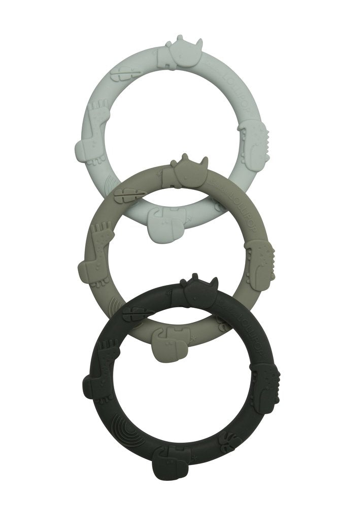 Wild Teething Ring Set - Sage Green