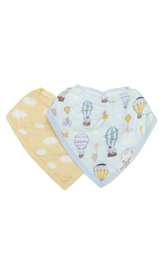 Muslin Bandana Bib Set - Up Up Away