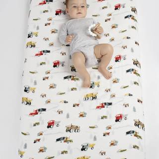 Fitted Crib Sheet - Happy Trucks