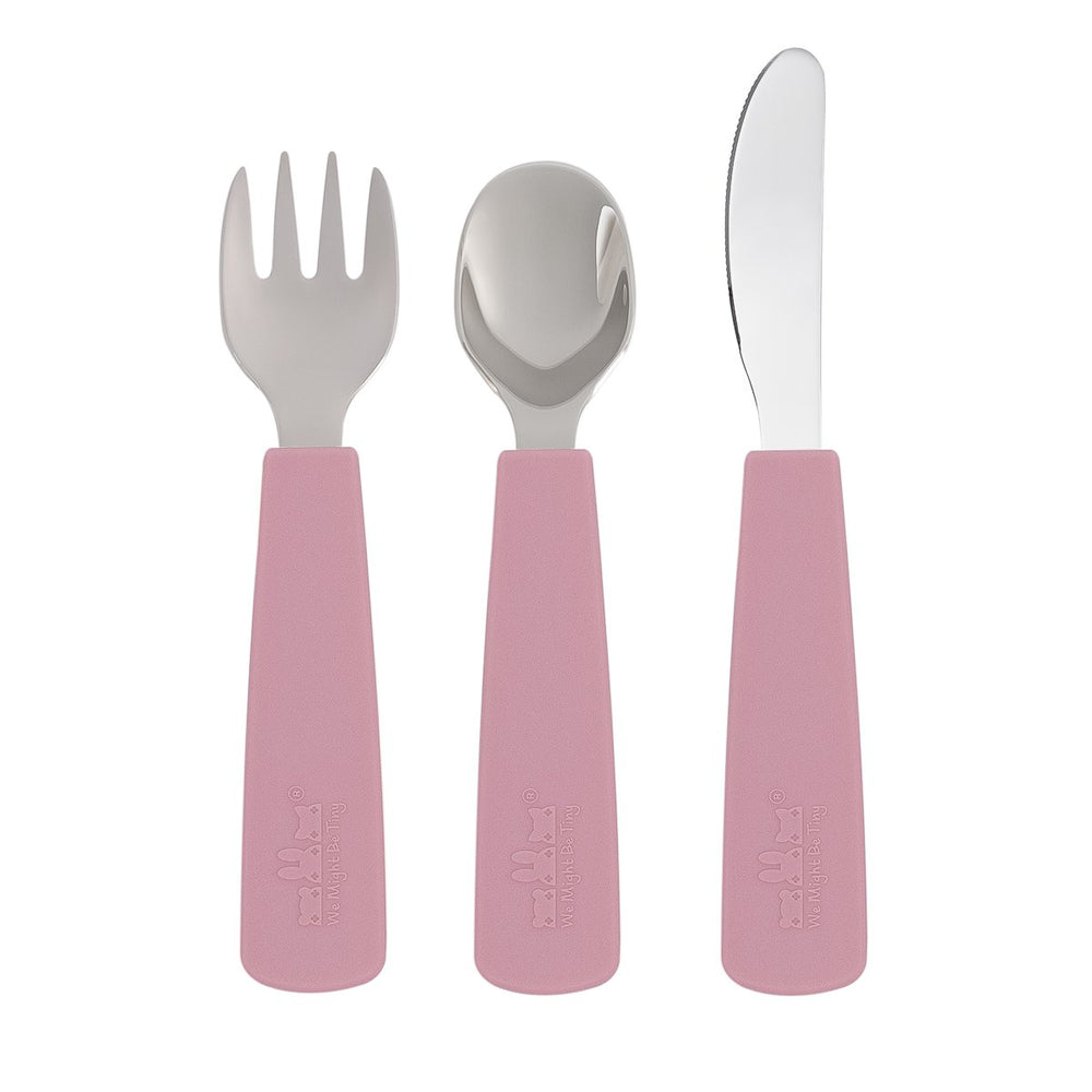 Toddler feedie cutlery set - dusty rose