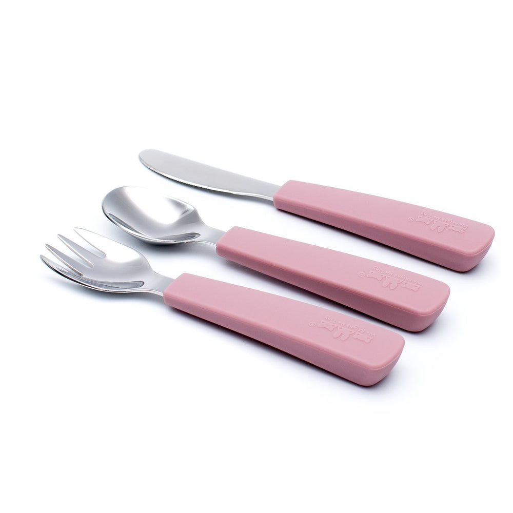 Toddler feedie cutlery set - dusty rose