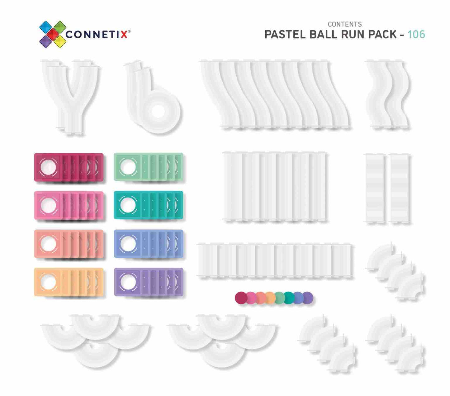 106 Piece Pastel Ball Run Pack US