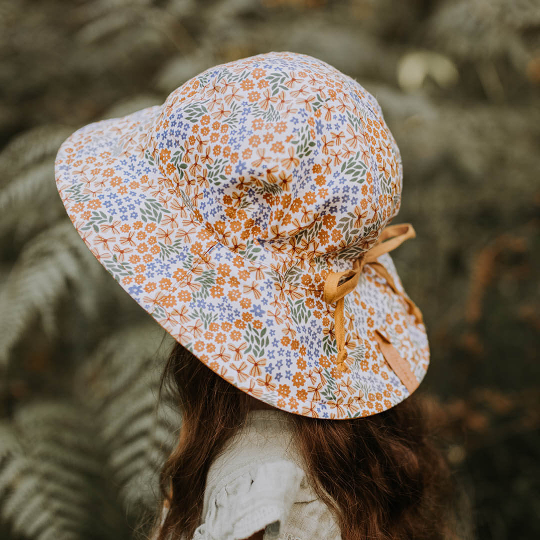 Girls Reversible Sun Hat - Mabel / Maize