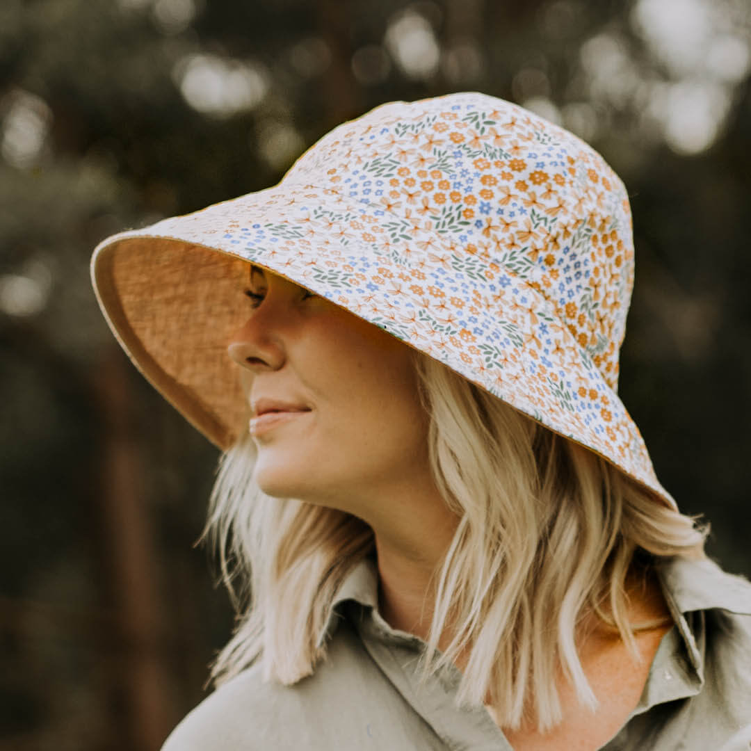 Ladies Reversible Sun Hat - Mabel / Maize