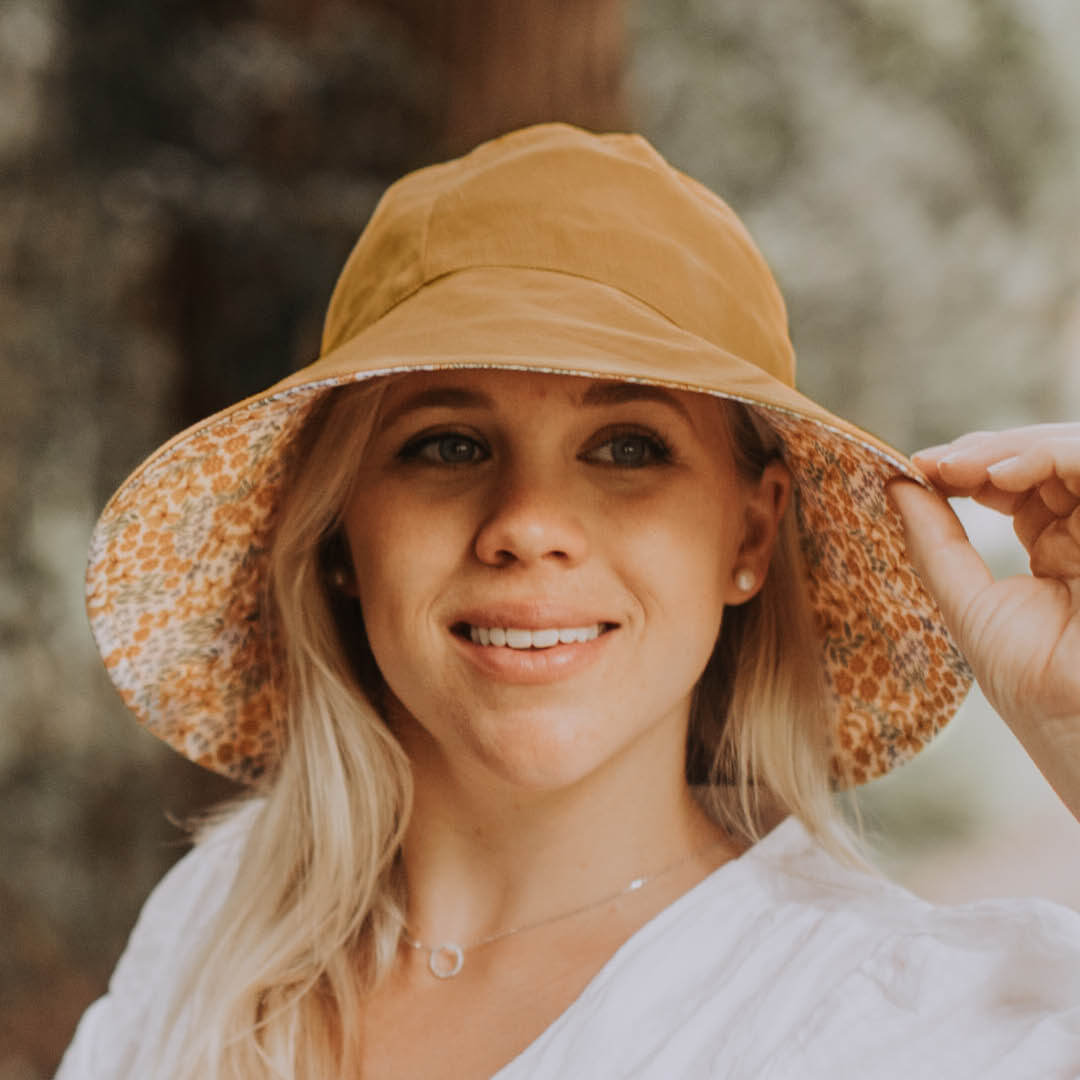 Ladies Reversible Sun Hat - Mabel / Maize