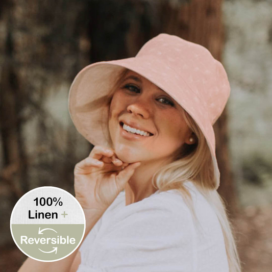 Ladies Reversible Sun Hat - Frances / Flax