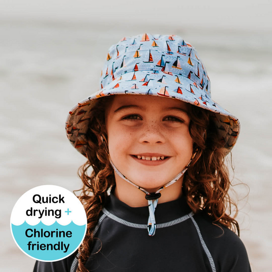 Kids Beach Bucket Sun Hat - Boat
