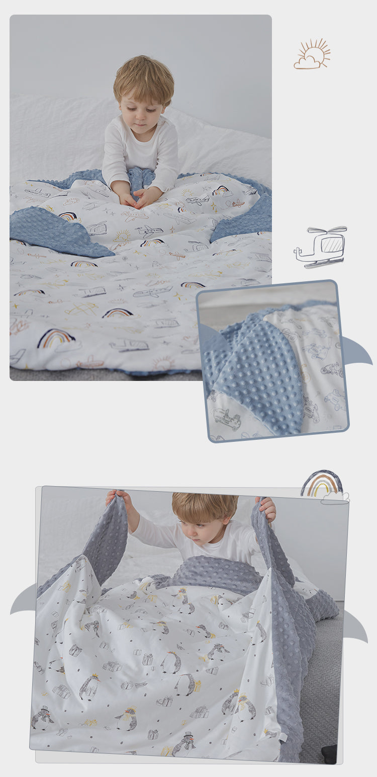 domiamia 企鹅豆豆毯-途岛飞行110*140cm