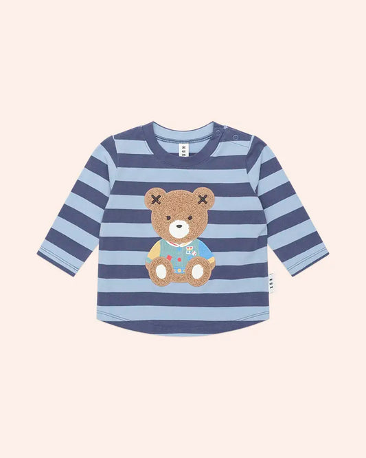 $50-55 FURRY HUX BLUE STRIPE BEAR TOP