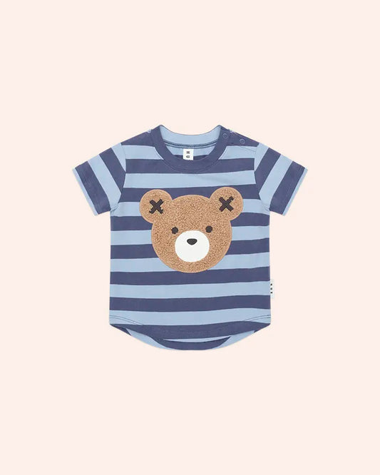 $50-55 FURRY HUX BLUE STRIPE BEAR T-SHIRT-BLUE