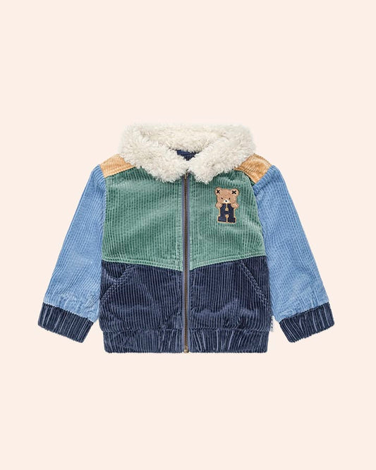 $105-110 MIDNIGHT COLOUR BLOCK CORD JACKET-MIDNIGHT MULTI