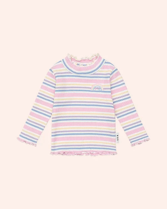 $45-50 RAINBOW STRIPE RIB SKIVVY-MULTI