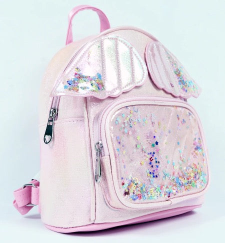 Angel Wings Iridescent Backpack - Pink