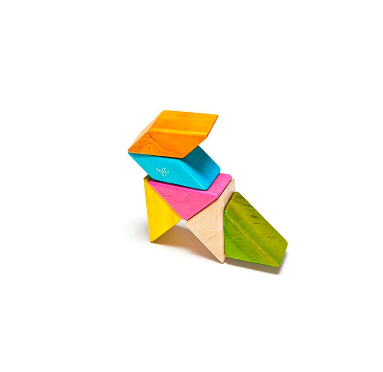 Pocket Pouch Prism Magnetic Wooden Blocks 6 pieces - Tints