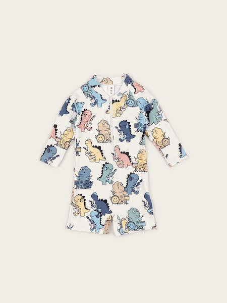 DINO BAND ZIP SHORTIE SWIMSUIT