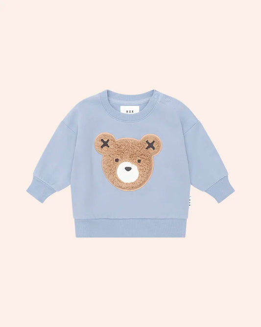 $70 STONE BLUE FURRY HUXBEAR SWEATSHIRT-STONE BLUE