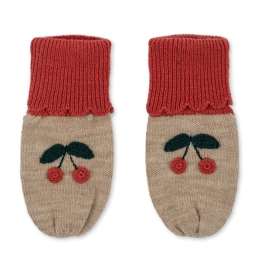 sonja knit mittens - beige melange