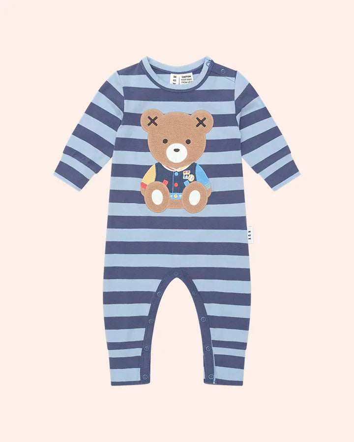 $50 COLLEGE HUX BLUE STRIPE ROMPER-BLUE