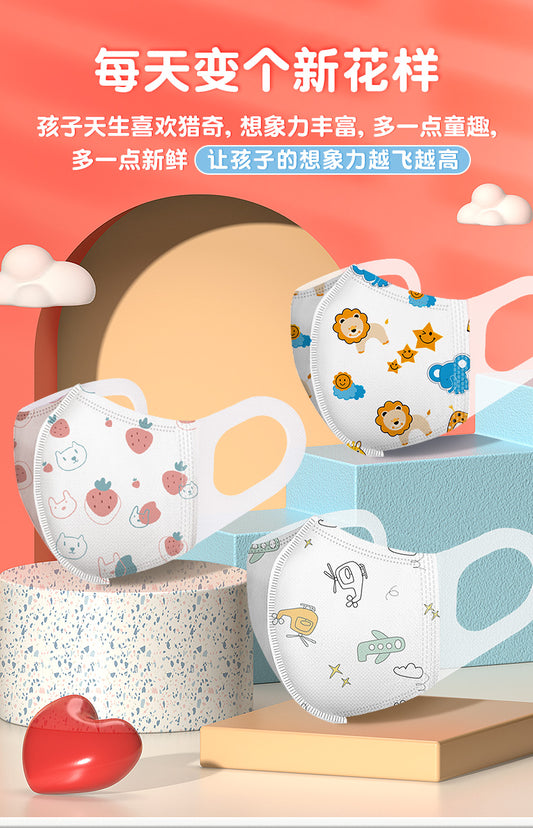 万宝绿3D儿童口罩30只独立包装-图案都很可爱!