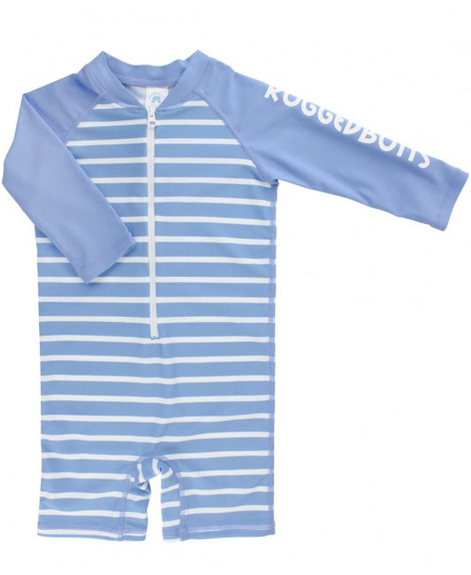 Cornflower Blue Stripe Rash Guard Bodysuit