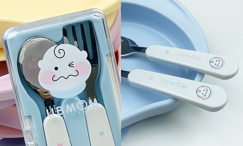 Ubmom Spoon & Fork Set with case - Ubmom不锈钢叉勺套装