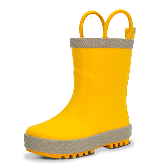 Puddle-Dry Rain Boots | Yellow-with handle