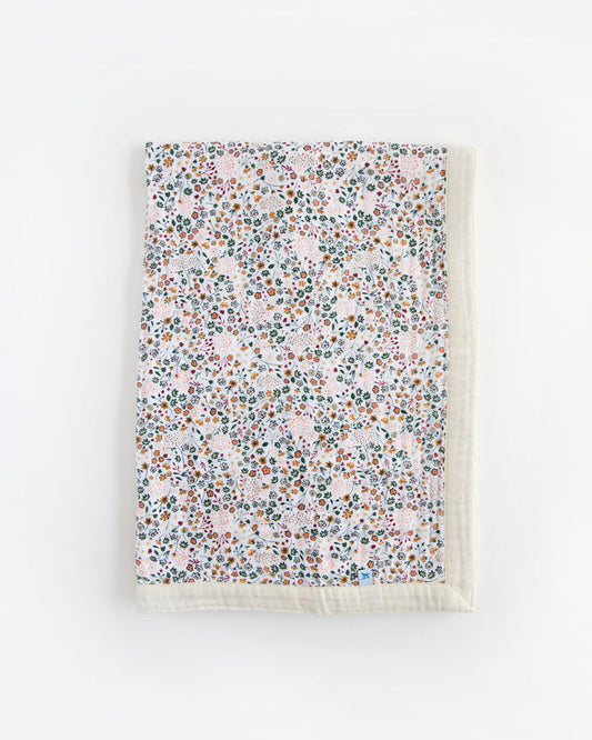 Cotton Muslin Baby Quilt - Pressed Petals