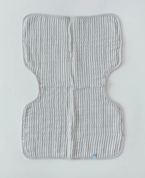 Cotton Muslin Burp Cloth - Grey Stripe