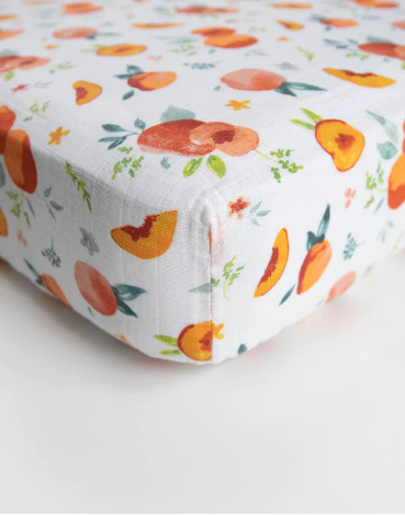 Cotton Muslin Crib Sheet - Georgia Peach