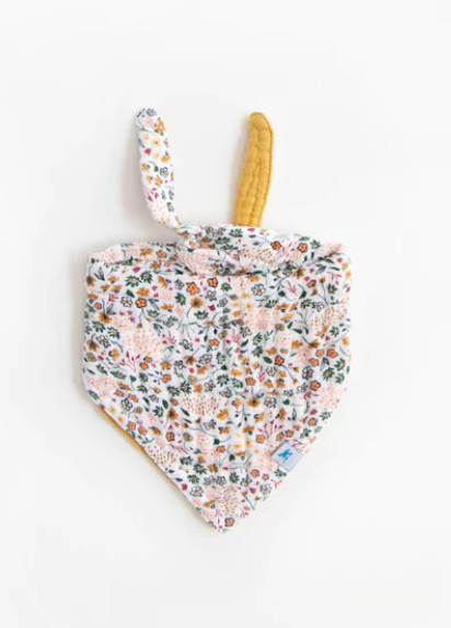Cotton Muslin Reversible Bandana Bib - Pressed Petals
