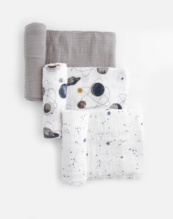 Cotton Muslin Swaddle Blanket Set - Planetary 2