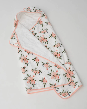 Toddler Hooded Towel - Watercolor Roses