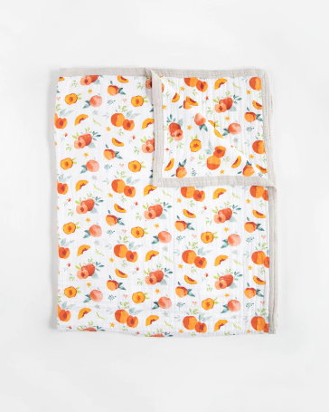 Cotton Muslin Quilted Throw - Georgia Peach